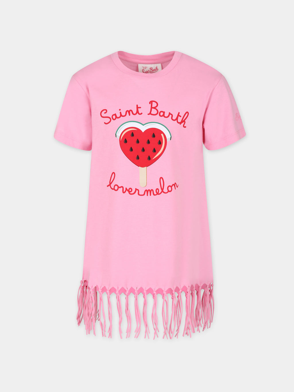 Pink dress for girl with watermelon print